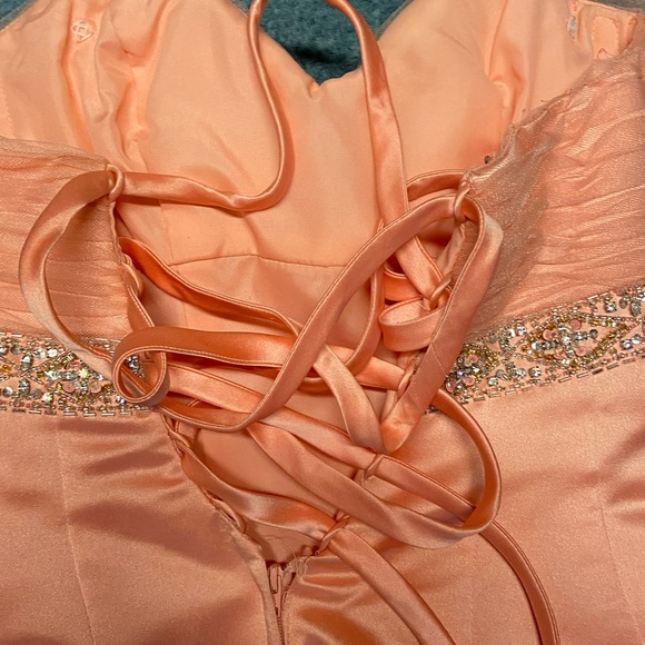 Peach Formal Prom Dress - Picture 3 of 4